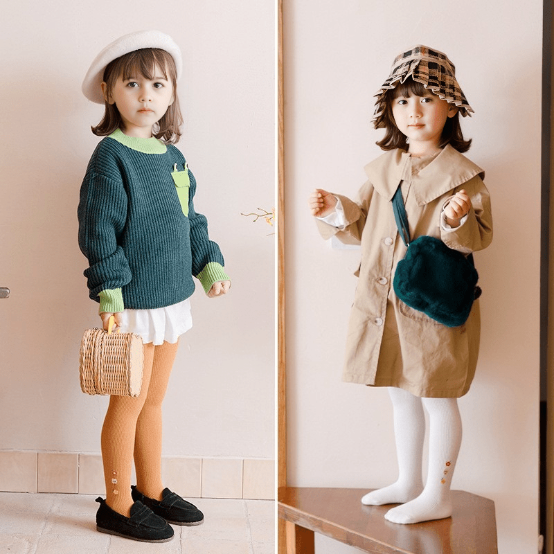 Calcetines largos de algodón para niña con flores bordadas de todas las edades  en España
