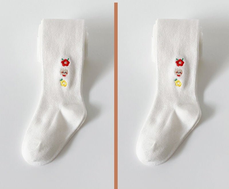 Calcetines largos de algodón para niña con flores bordadas de todas las edades  en España