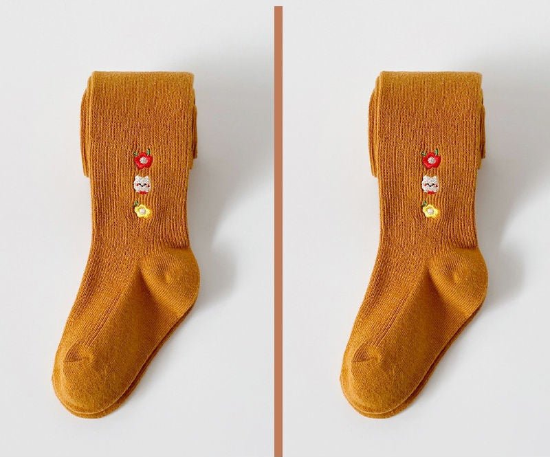 Calcetines largos de algodón para niña con flores bordadas de todas las edades  en España