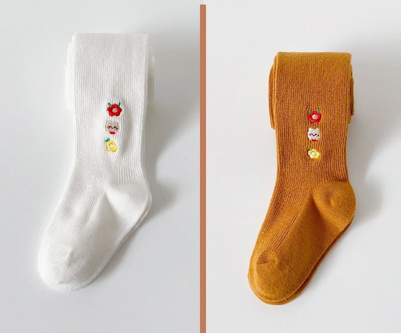 Calcetines largos de algodón para niña con flores bordadas de todas las edades  en España