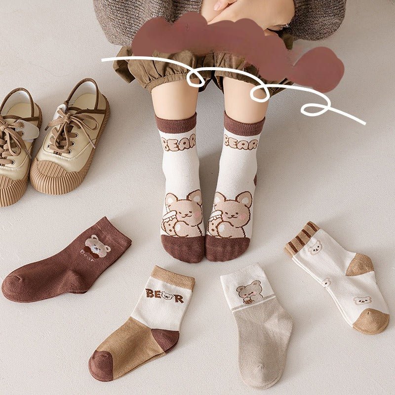 Calcetines de algodón con diseño de osito