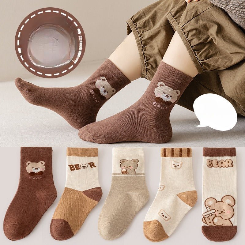 Calcetines de algodón con diseño de osito