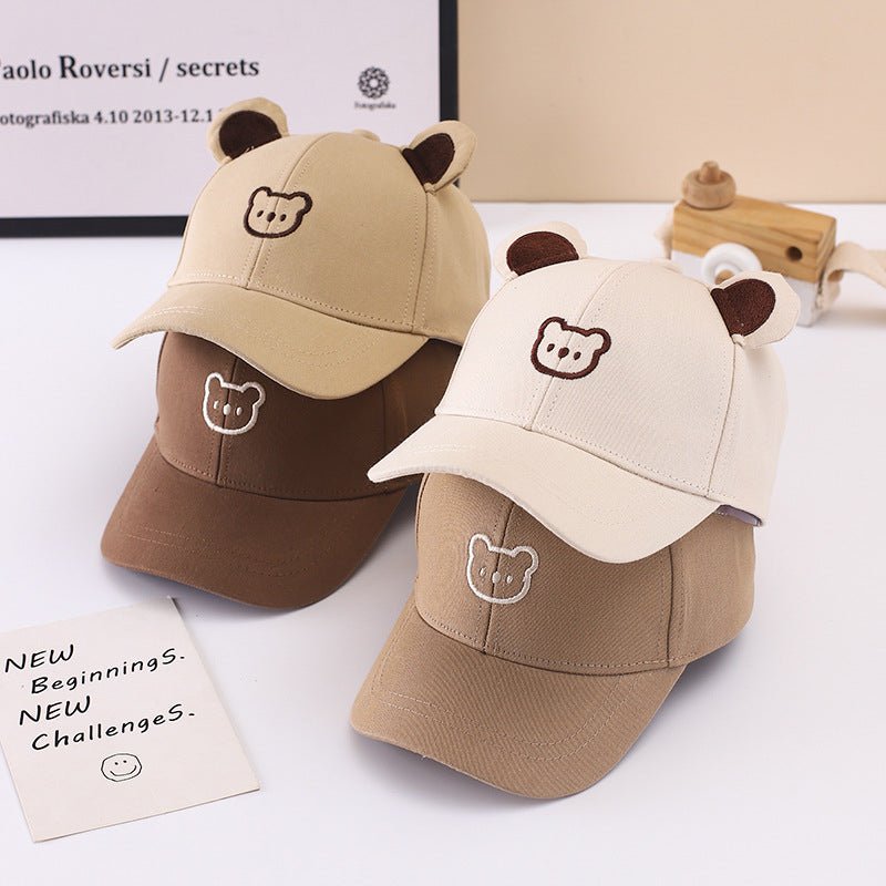 Gorra infantil con orejas de oso bordadas – Diseño divertido y caricaturesco