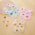 Baberos infantiles con estampados de dibujos animados – Diseño veraniego unisex