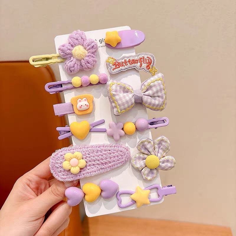 Colección de pinzas para el cabello de niñas: diseños primaverales y veraniegos, multiformas