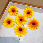 Set de 10 pinzas para el cabello con flores de tela para niñas