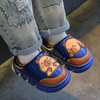 Pantuflas de invierno cálidas con diseño de oso en 3D y suave piel detalle diseño