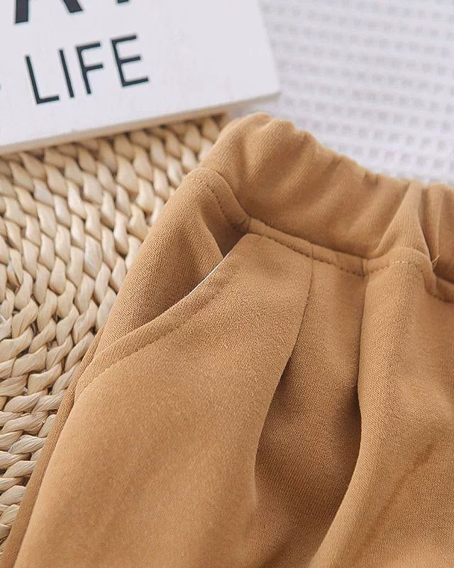 Conjunto bebé 3 piezas ropa infantil con chaqueta estampada de dibujos animados, camiseta de algodón y pantalón cálido en Españ