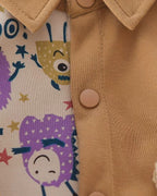 Conjunto bebé 3 piezas ropa infantil con chaqueta estampada de dibujos animados, camiseta de algodón y pantalón cálido en Españ
