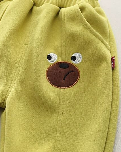 Conjunto infantil de chándal bebé 2 piezas: chaqueta con capucha y pantalón con estampado de osito para otoño invierno en España