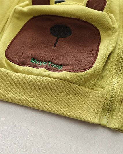 Conjunto infantil de chándal bebé 2 piezas: chaqueta con capucha y pantalón con estampado de osito para otoño invierno en España