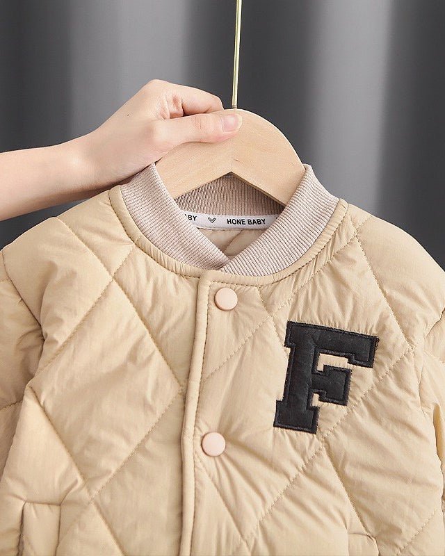 Conjunto bebé niño invierno acolchado de algodón 2 piezas con letra F (chaqueta y pantalón) en España