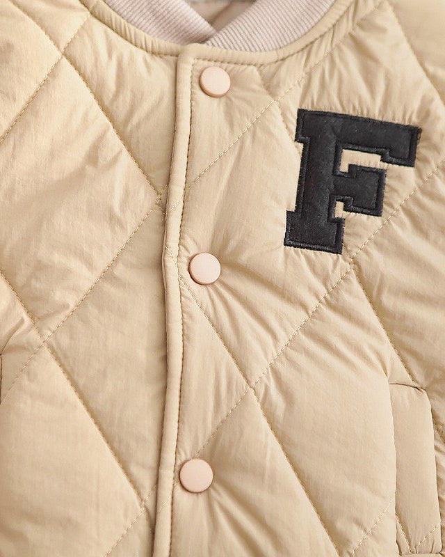 Conjunto bebé niño invierno acolchado de algodón 2 piezas con letra F (chaqueta y pantalón) en España