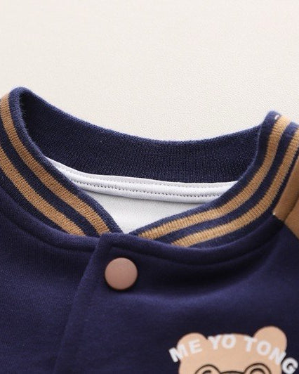 Conjunto deportivo bebé 3 piezas (chaqueta, camiseta interior de algodón y pantalón) con osito | chándal bebé, ropa bebé niño en España