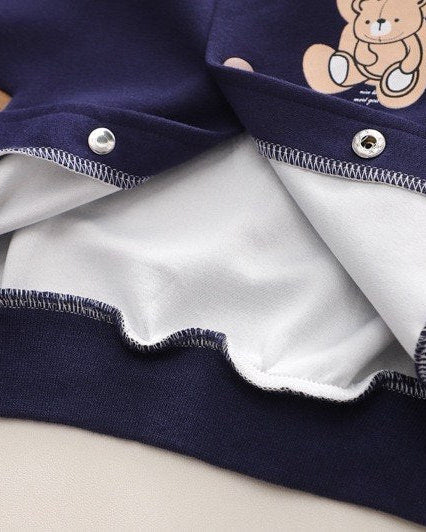 Conjunto deportivo bebé 3 piezas (chaqueta, camiseta interior de algodón y pantalón) con osito | chándal bebé, ropa bebé niño en España