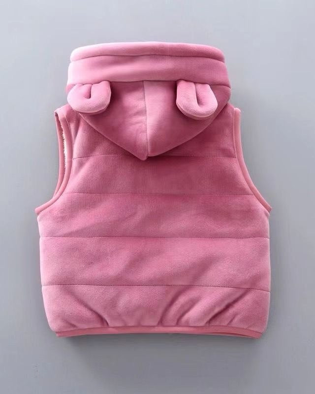 Conjunto Niño Invierno 3 Piezas | Osito Bordado y Chaleco con Capucha