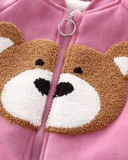 Conjunto Niño Invierno 3 Piezas | Osito Bordado y Chaleco con Capucha