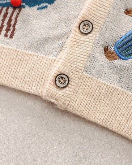 Conjunto Bebé Invierno 3 Piezas Suéter Bordado, Camisa y Pantalón