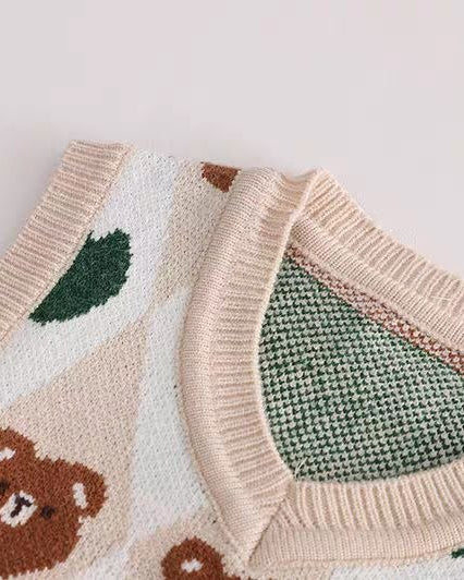 Conjunto Niño Otoño 3 Piezas Chaleco Osito y Vaqueros