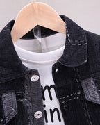 Conjunto vaquero de 3 piezas: chaqueta, camiseta y pantalón  ropa infantil , Ideal para primavera y para clima otoñal ,perfecto para los niños en España