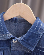 Conjunto vaquero de 3 piezas: chaqueta, camiseta y pantalón  ropa infantil , Ideal para primavera y para clima otoñal ,perfecto para los niños en España