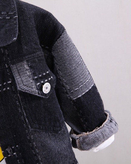 Conjunto vaquero de 3 piezas: chaqueta, camiseta y pantalón  ropa infantil , Ideal para primavera y para clima otoñal ,perfecto para los niños en España