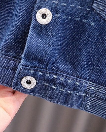 Conjunto vaquero de 3 piezas: chaqueta, camiseta y pantalón  ropa infantil , Ideal para primavera y para clima otoñal ,perfecto para los niños en España
