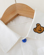 Conjunto bebé 3 piezas con cárdigan de oso y pantalón vaquero