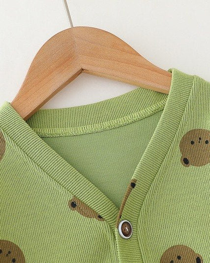 Conjunto bebé 3 piezas ropa bebé con cárdigan de oso y pantalón vaquero , Ideal para primavera y para clima otoñal en España