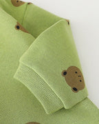 Conjunto bebé 3 piezas con cárdigan de oso y pantalón vaquero