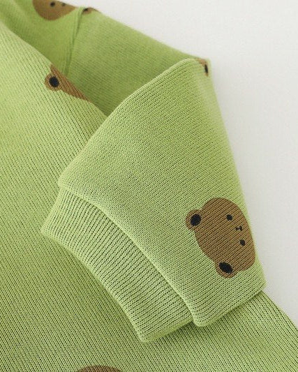 Conjunto bebé 3 piezas ropa bebé con cárdigan de oso y pantalón vaquero , Ideal para primavera y para clima otoñal en España