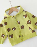 Conjunto bebé 3 piezas con capucha y pantalón vaquero de ositos