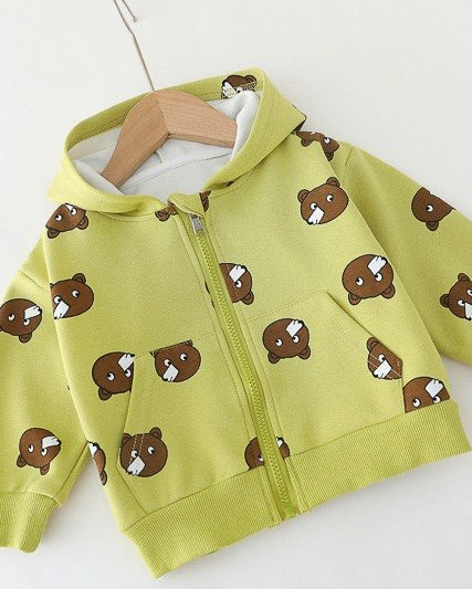 Conjunto bebé niño y niña 3 piezas: chaqueta con capucha, camiseta y pantalón vaquero con ositos en España