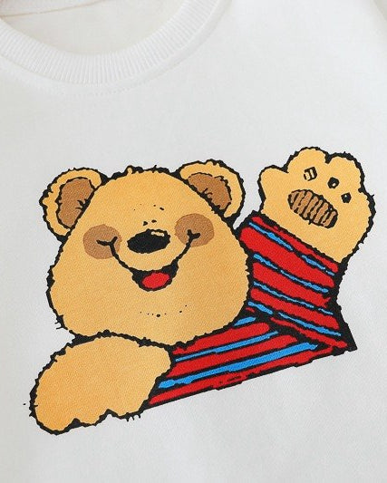 Conjunto bebé 3 piezas con capucha y pantalón vaquero de ositos