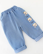 Conjunto bebé 3 piezas con capucha y pantalón vaquero de ositos