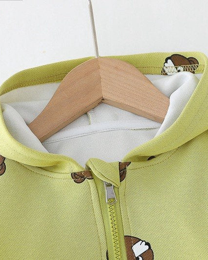 Conjunto bebé niño y niña 3 piezas: chaqueta con capucha, camiseta y pantalón vaquero con ositos en España