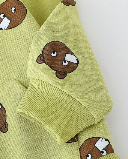 Conjunto bebé 3 piezas con capucha y pantalón vaquero de ositos