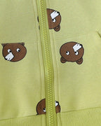Conjunto bebé 3 piezas con capucha y pantalón vaquero de ositos