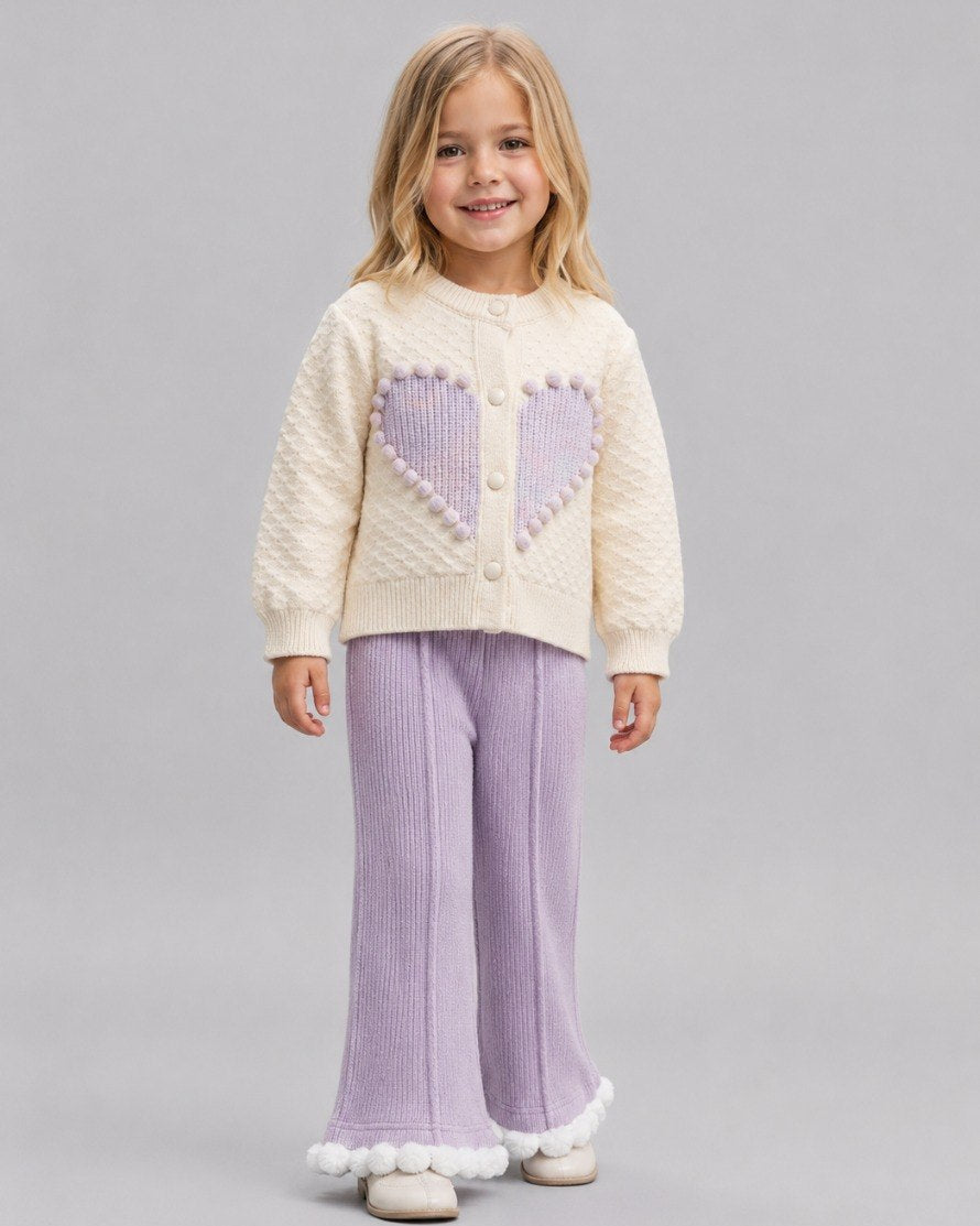 Conjunto Niña Invierno 2 Piezas Corazón Bordado
