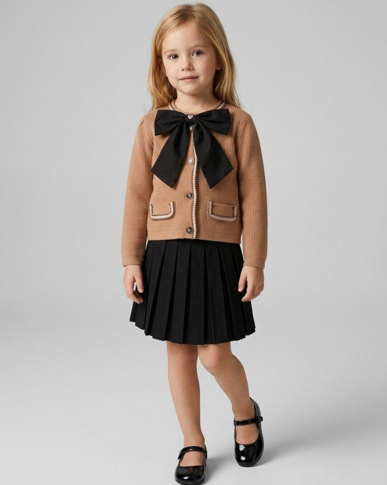 Conjunto Niña Elegante 2 Piezas Lazo Grande