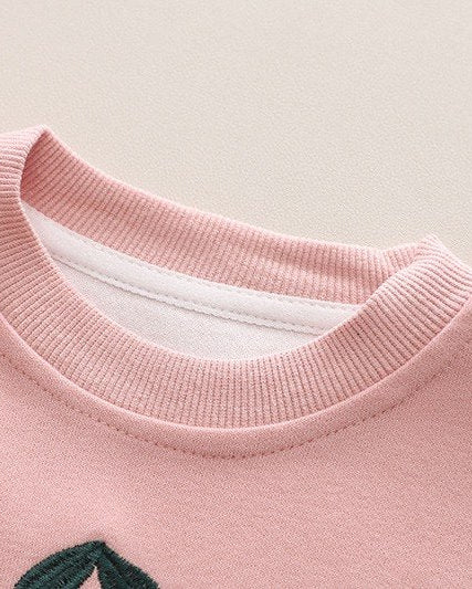 Conjunto Infantil para Niña con Sudadera Bordada y Pantalón Vaquero Moda Cómoda y Elegante