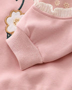 Conjunto Infantil para Niña con Sudadera Bordada y Pantalón Vaquero Moda Cómoda y Elegante