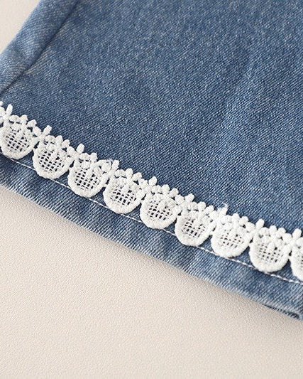 Conjunto Infantil para Niña con Corazón 3D y Pantalón Vaquero Cómodo y Elegante