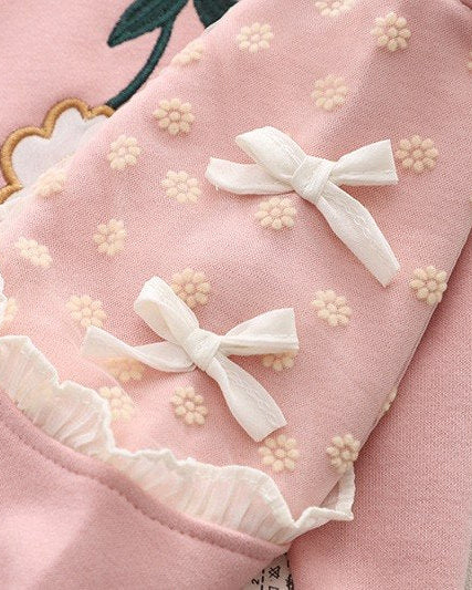 Conjunto Infantil para Niña con Sudadera Bordada y Pantalón Vaquero Moda Cómoda y Elegante