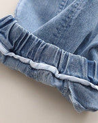 Conjunto Infantil para Niña con Sudadera Bordada y Pantalón Vaquero Moda Cómoda y Elegante