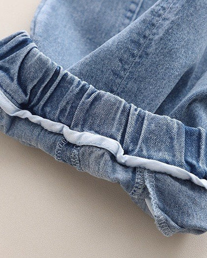 Conjunto Infantil para Niña con Sudadera Bordada y Pantalón Vaquero Moda Cómoda y Elegante