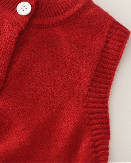 Conjunto Elegante de 3 Piezas para Niña  Chaleco de Punto, Blusa y Pantalón Vaquero