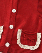 Conjunto Elegante de 3 Piezas para Niña  Chaleco de Punto, Blusa y Pantalón Vaquero