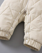 Mono Acolchado de Invierno para Bebé con Capucha de Osito Suave, Cálido y Cómodo