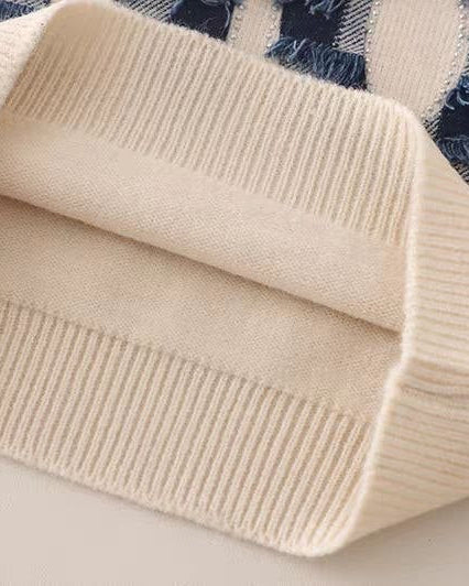 Conjunto Infantil de 3 Piezas para Niño  Camisa Denim, Chaleco de Punto y Pantalón Vaquero